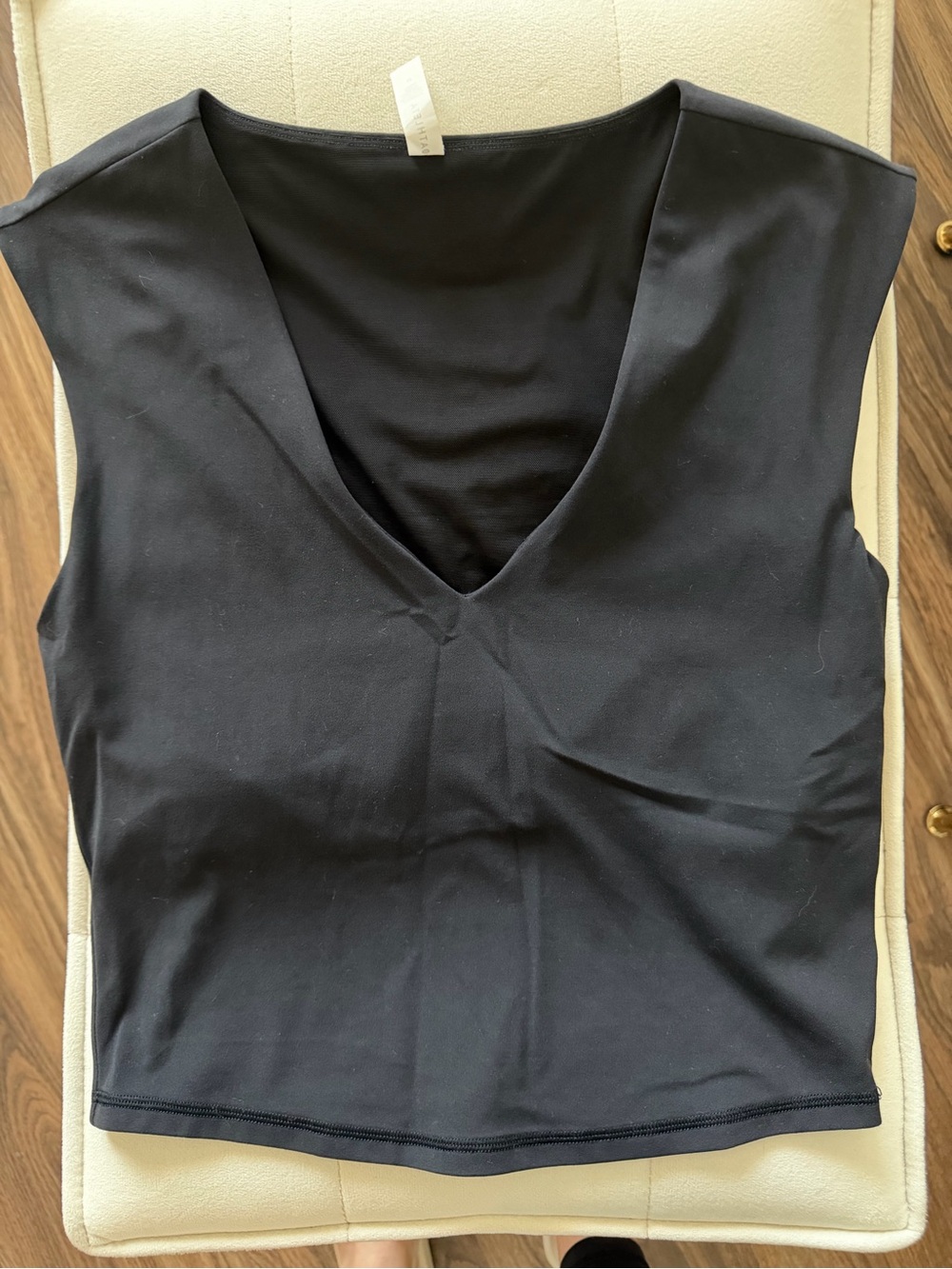 Athleta Black V-Neck Transcend Sleeveless Tank
